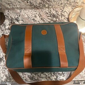 Polo Ralph Lauren Green Canvas Brown Messenger Bag